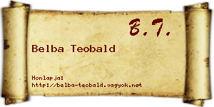 Belba Teobald névjegykártya